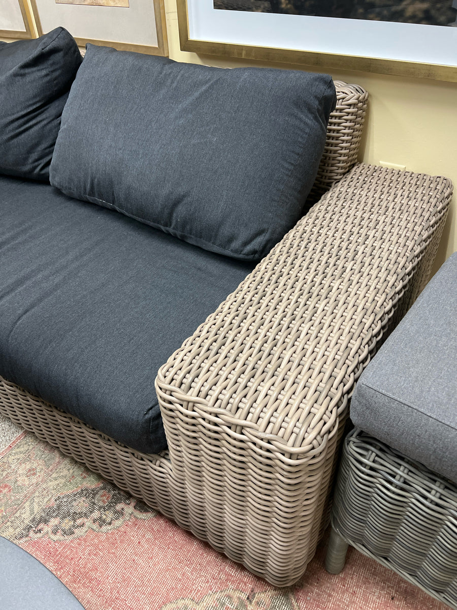 PATIO SECTIONAL 3 PIECE WEAVE WITH BLACK CUSHIONS