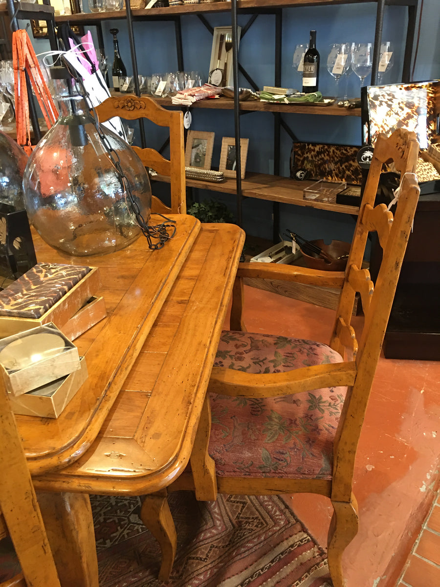 FARM TABLE WITH SIX CHAIRS