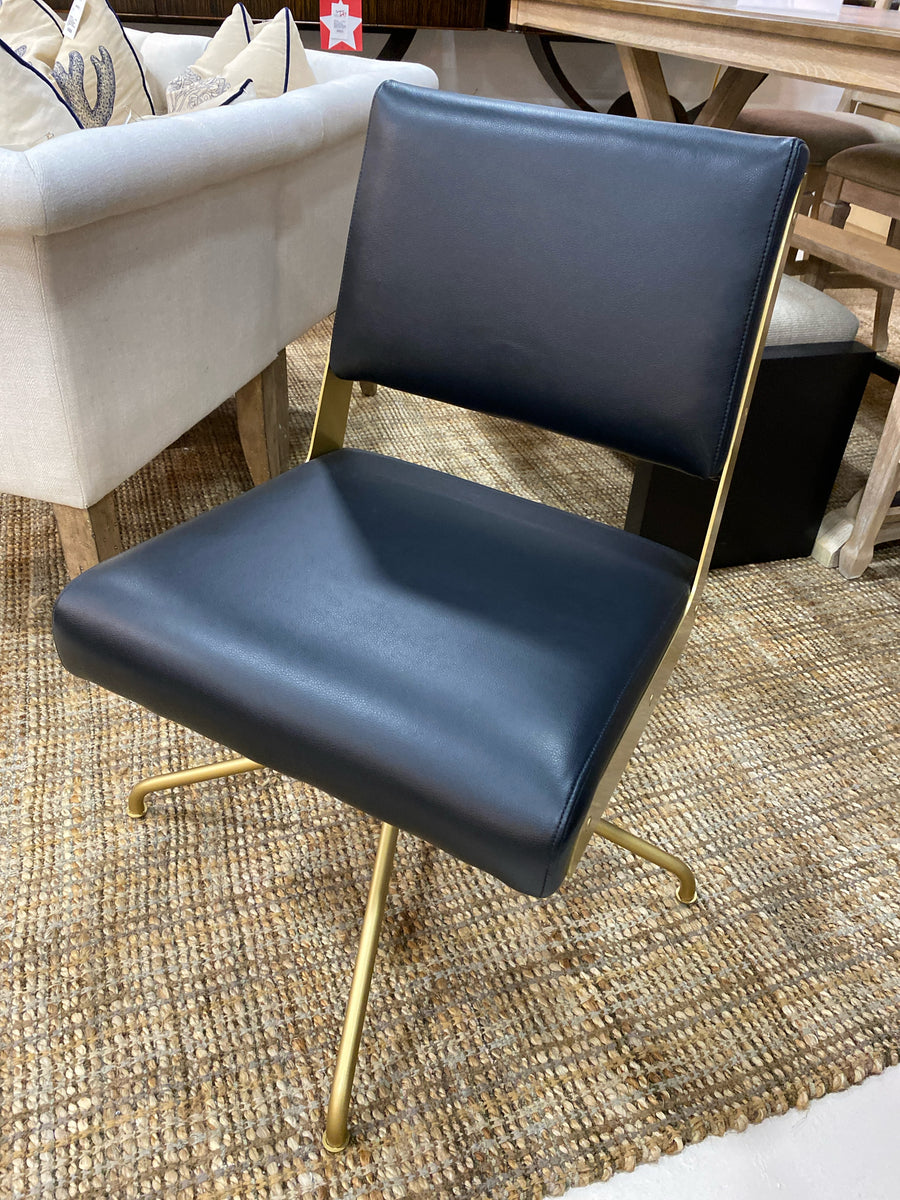 OFFICE CHAIR BLACK WITH GOLD METAL FRAME