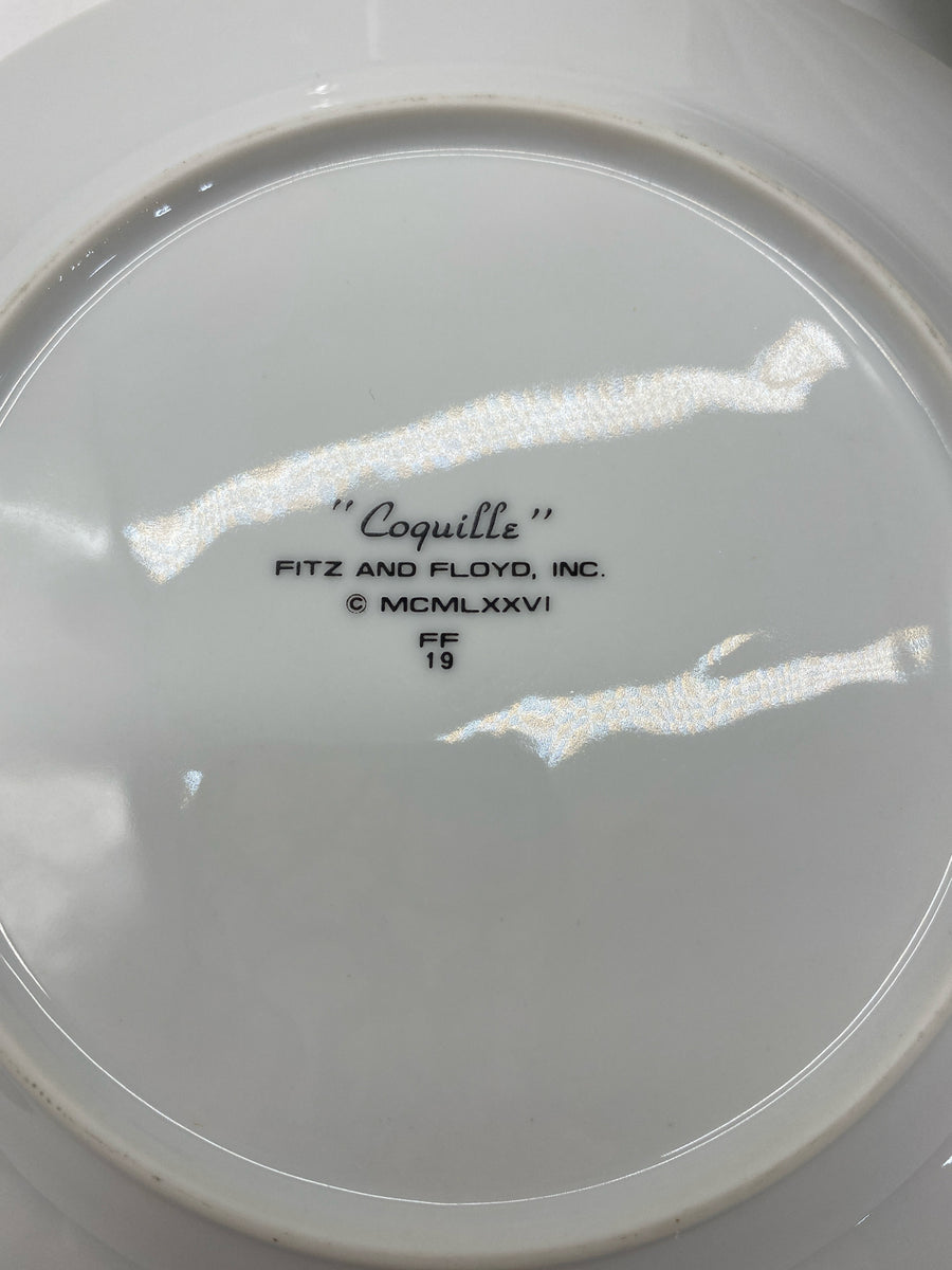 FITZ & FLOYD COQUILLE PLATES SET OF 8