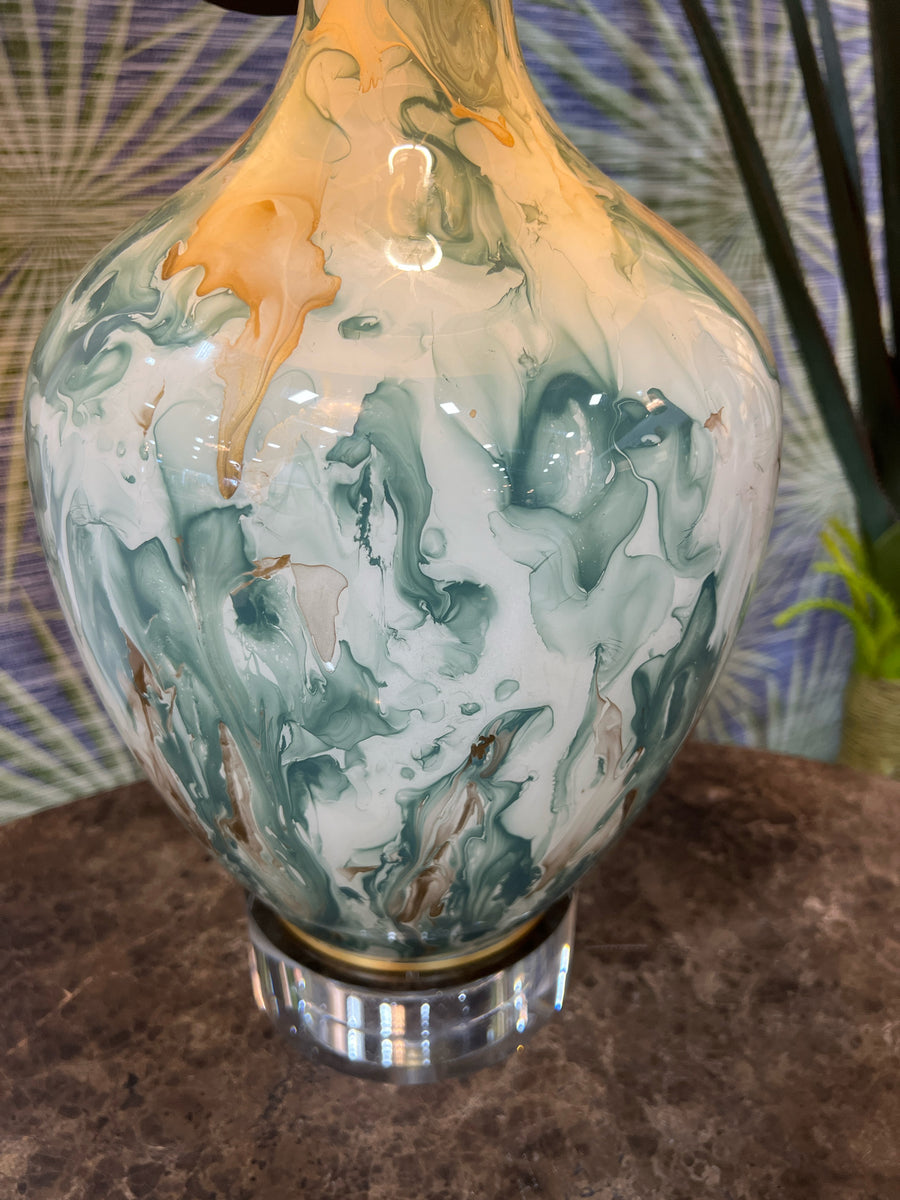 TABLE LAMP SAGE GREEN 27"H