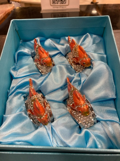 JEWELED CLOWNFISH NAPKIN RING SET OF 4