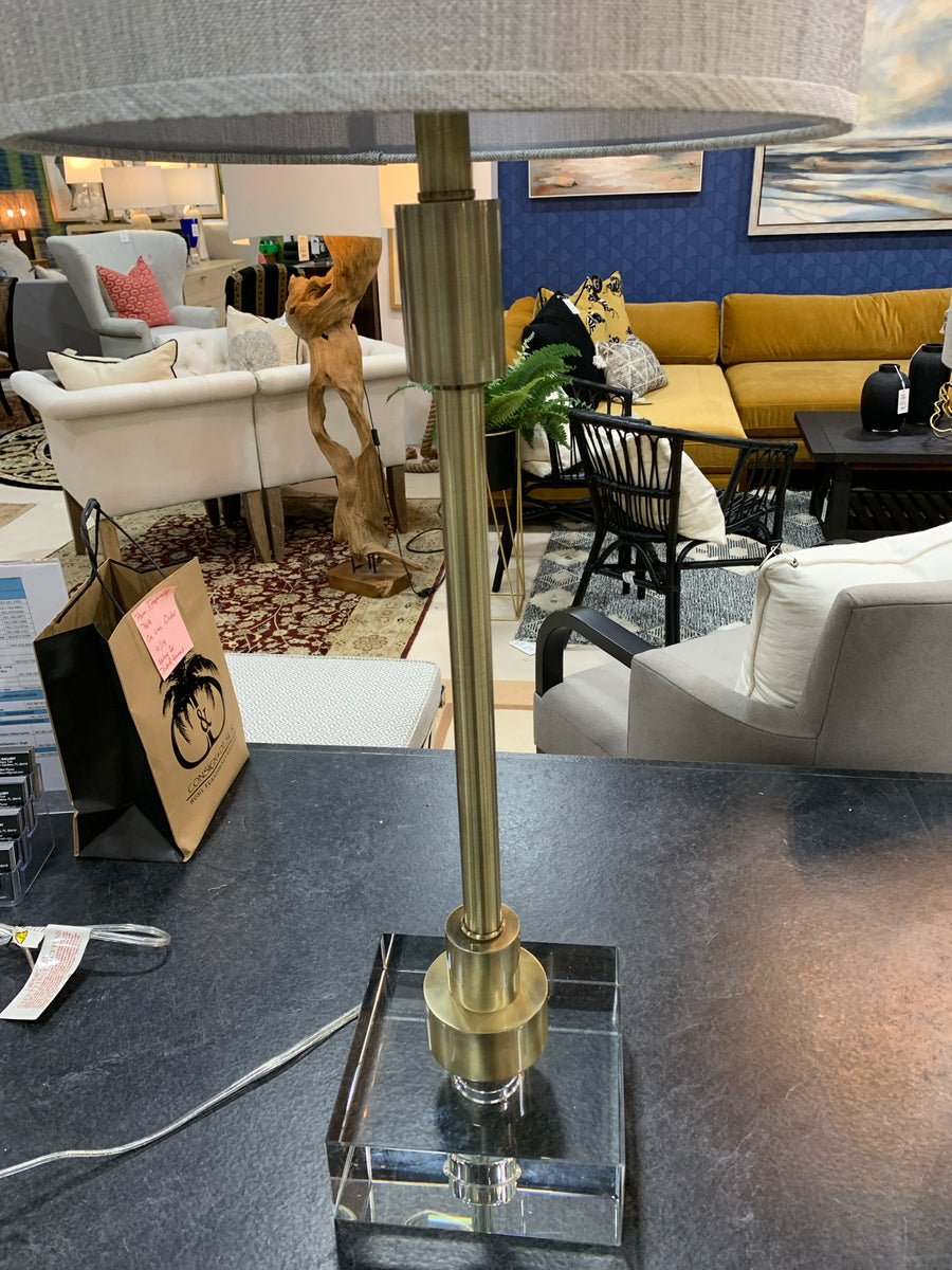 TABLE LAMP LENOX ANTIQUE BRASS FINISH 40"H