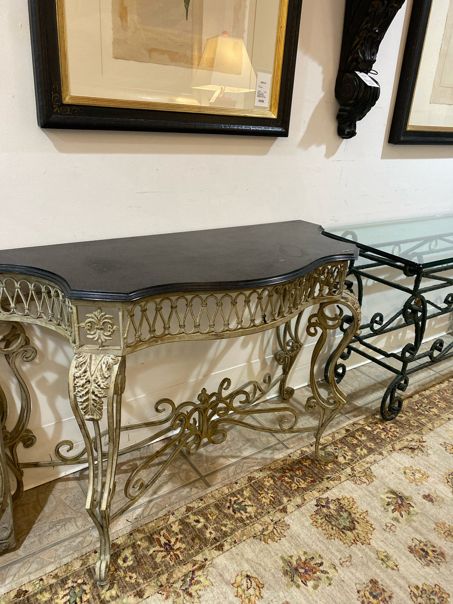 CONSOLE METAL BASE WITH MARBLE TOP