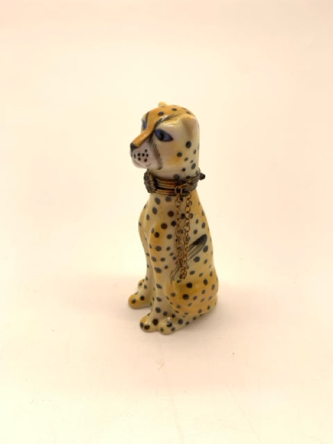 LIMOGES TRINKET BOX 'SPOTTED LEOPARD'