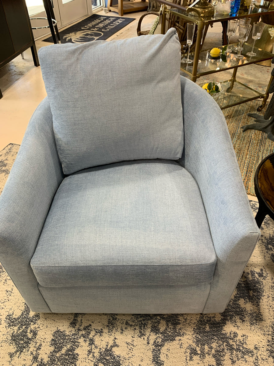 BERNHARDT BARREL CHAIR SKY BLUE