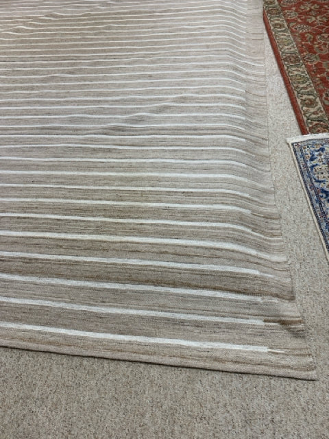 RESTORATION HARDWARE RUG BEIGE WITH STRIPES '