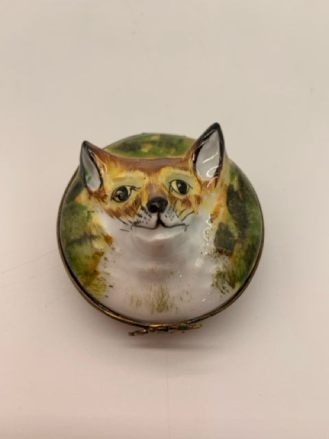 LIMOGES TRINKET BOX RED FOX HEAD