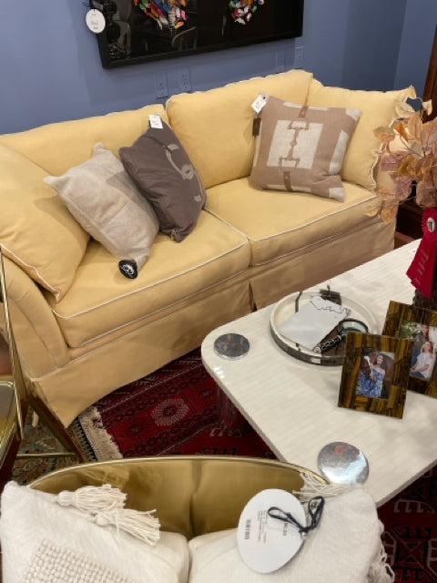 SOFA YELLOW WHITE TRIM