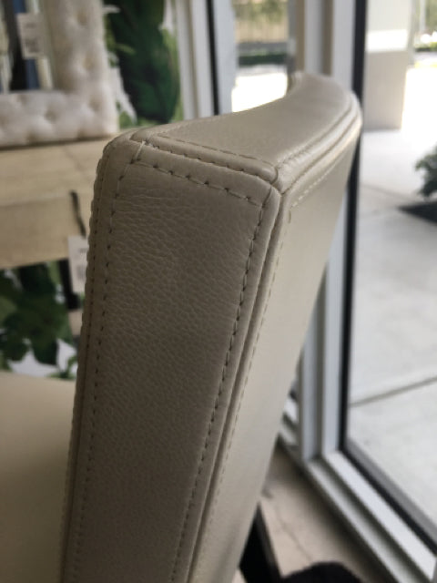 DESK CHAIR LEATHER IVORY