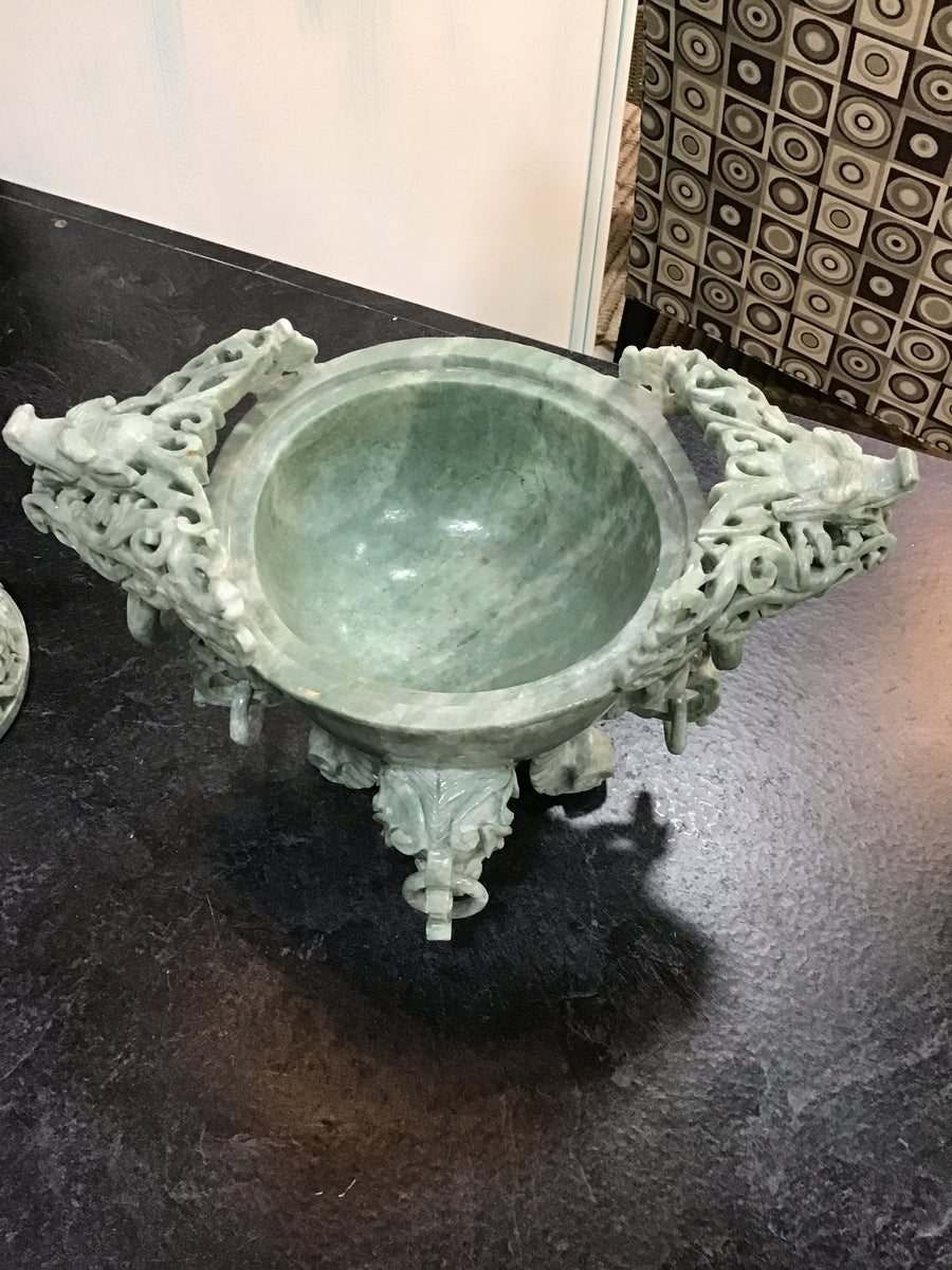 VINTAGE JADE INCENSE BURNER