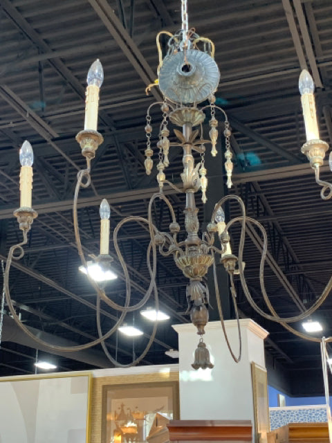 BRASS CHANDELIER WITH 6 LIGHTS
