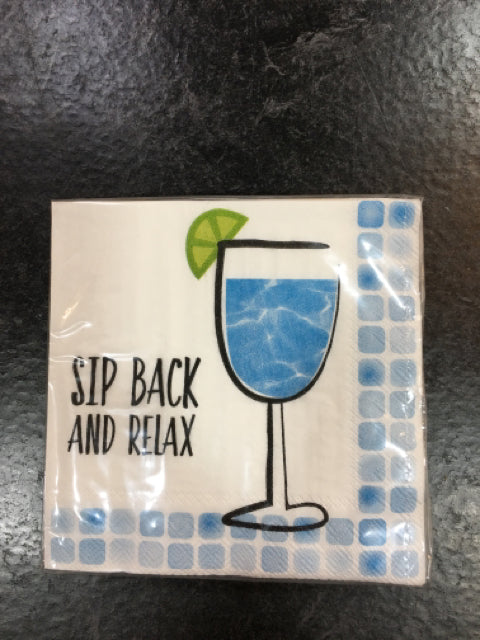 COCKTAIL NAPKINS SIP BACK RELAX