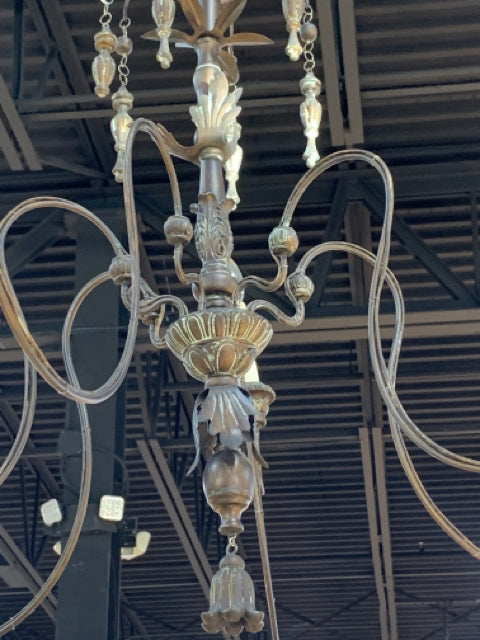 BRASS CHANDELIER WITH 6 LIGHTS