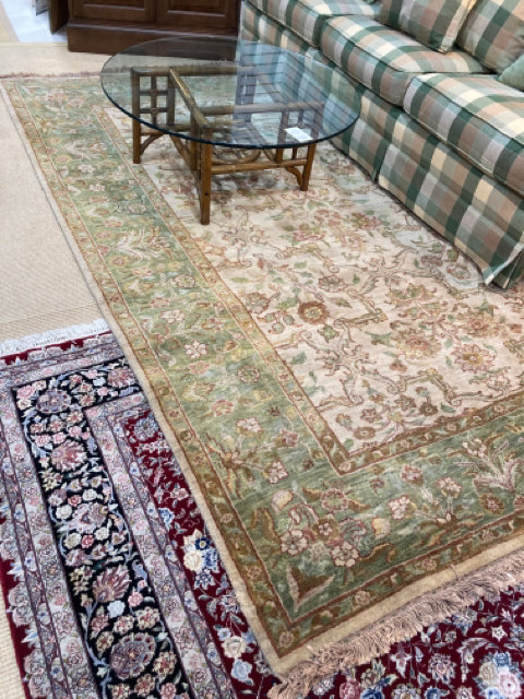 AREA RUG TAN OLIVE AND RUST