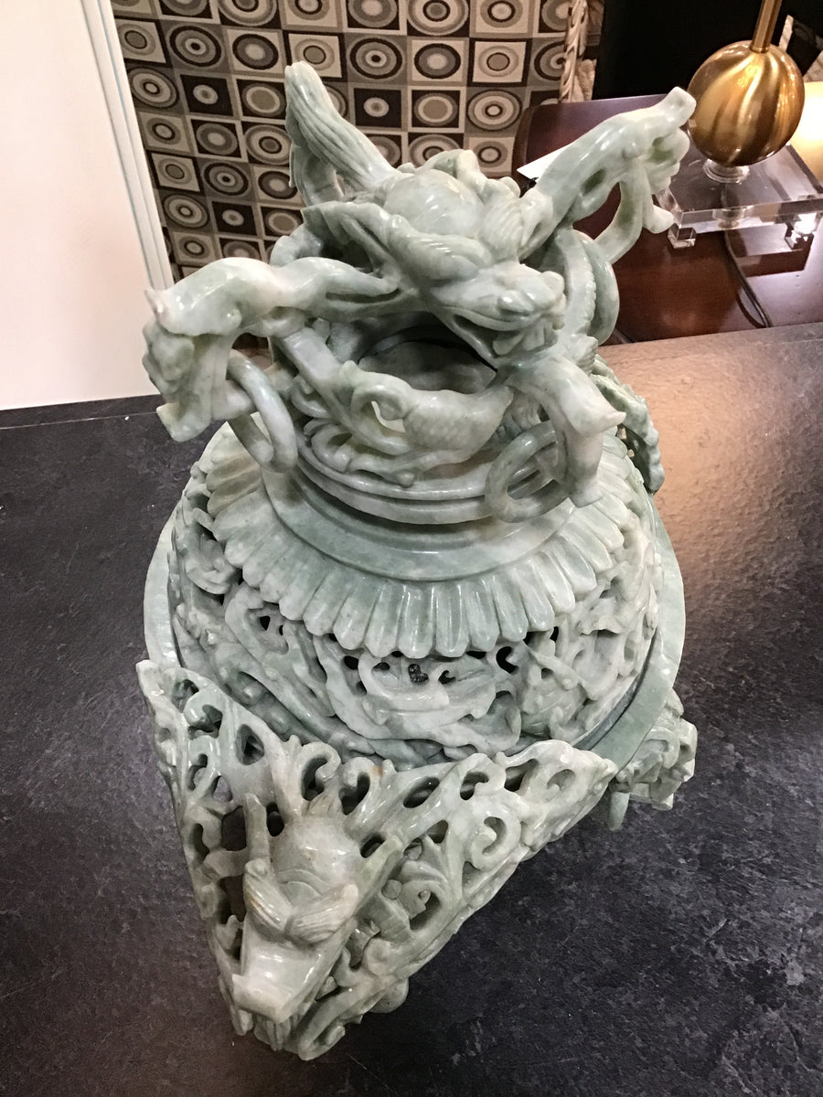 VINTAGE JADE INCENSE BURNER