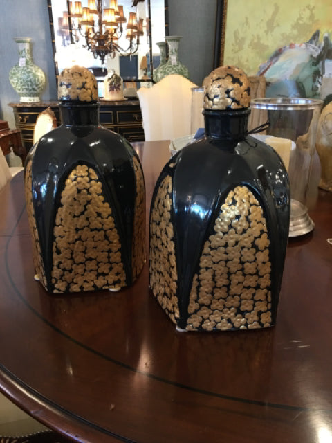BLACK AND GOLD URNS - Consign & Design - Consign & Design - PGA, Recently Reduced