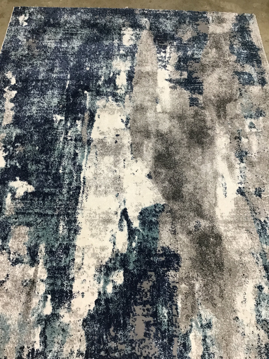 AREA RUG TEAL BLUE AND GREY