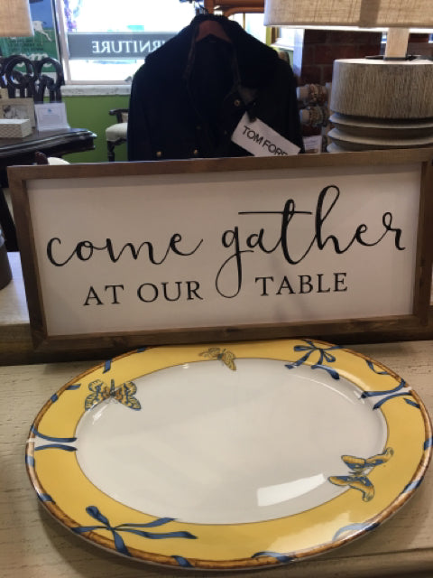 Come Gather at Our Table Framed Sign