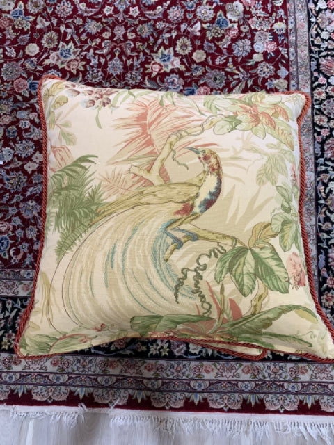 PILLOW WITH BIRDS AND FLOWERS