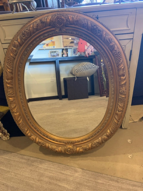 MIRROR GOLD FRAME OVAL