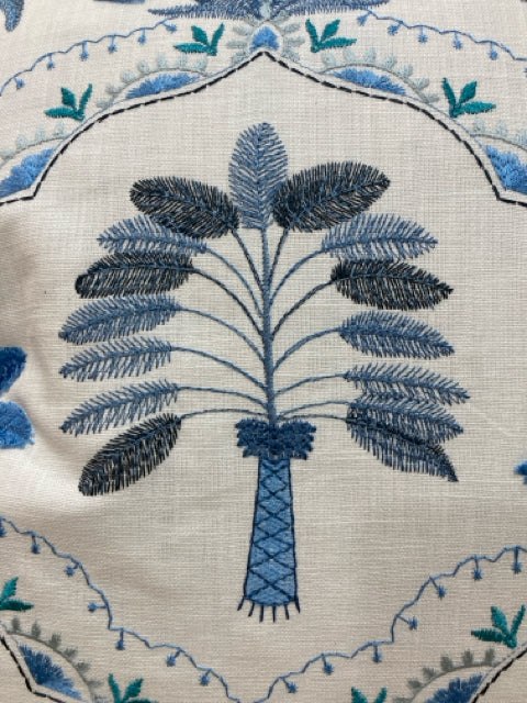 CUSTOM PILLOW FEATHER FILLED 23" DAINTREE AGEAN FABRIC