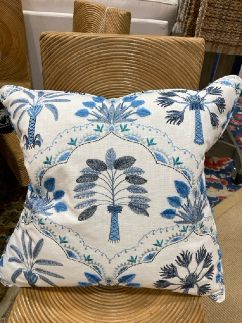 CUSTOM PILLOW FEATHER FILLED 23" DAINTREE AGEAN FABRIC