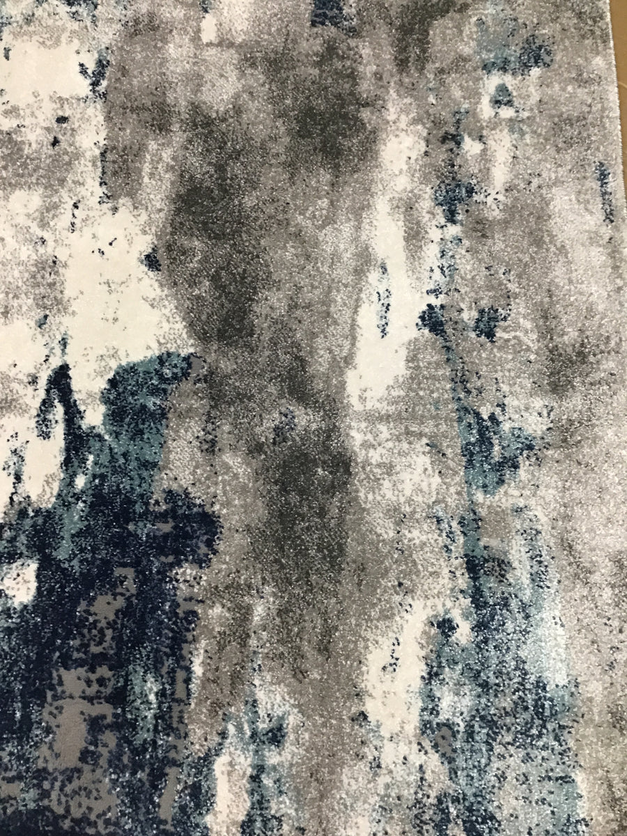 AREA RUG TEAL BLUE AND GREY