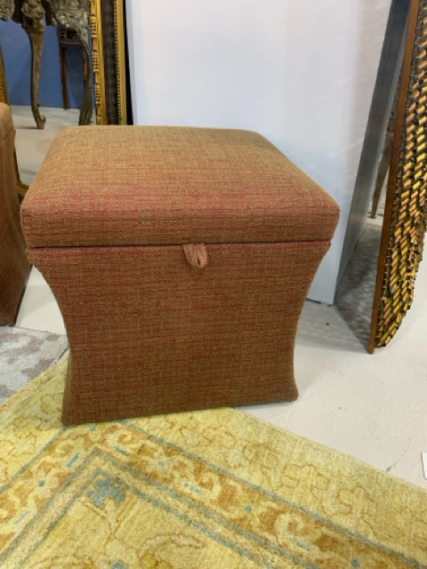 PALECEK OTTOMAN RUST COLORED FABRIC