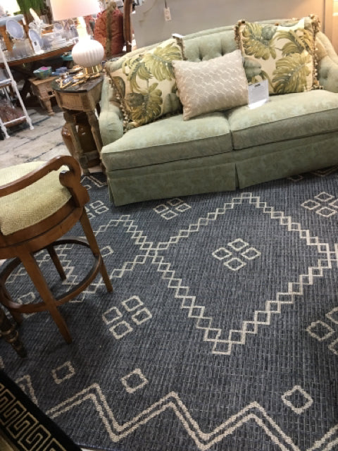 AREA RUG AZTEC BLUE AND CREAM