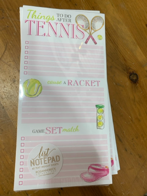LARGE NOTE PAD THINGS TO DO AFTER TENNIS