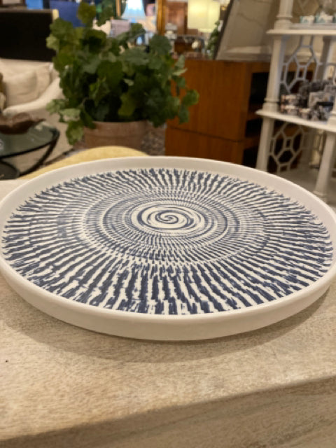 MELAMINE "TRIBAL BLUE" 10.75" DINNER PLATE