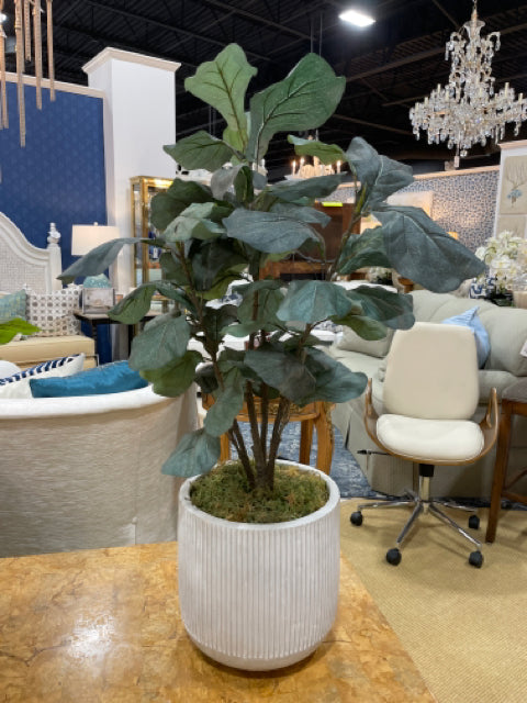 SILK FIDDLE LEAF FIG IN WHITE CONTAINER