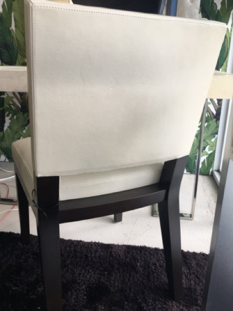 DESK CHAIR LEATHER IVORY