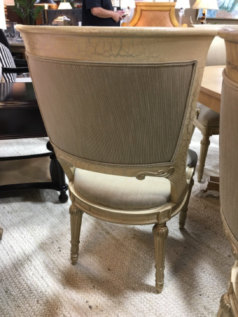 JEFFCO  ARMLESS LIGHT WOOD CHAIRS WITH GOLD FABRIC