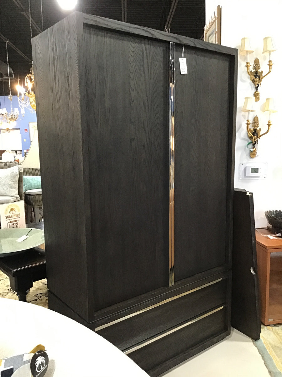 RH ARMOIRE DARK BROWN WITH TWO DOORS AND TWO DRAWERS
