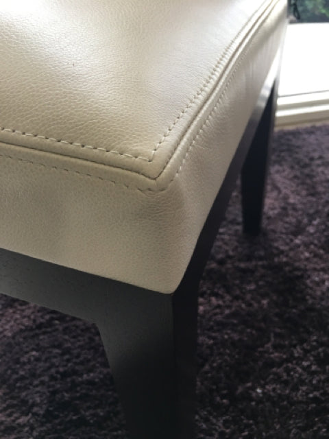 DESK CHAIR LEATHER IVORY