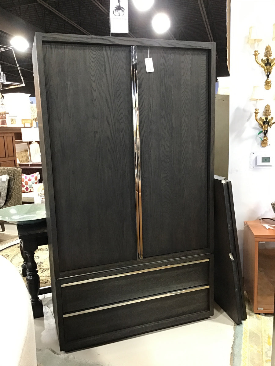 RH ARMOIRE DARK BROWN WITH TWO DOORS AND TWO DRAWERS