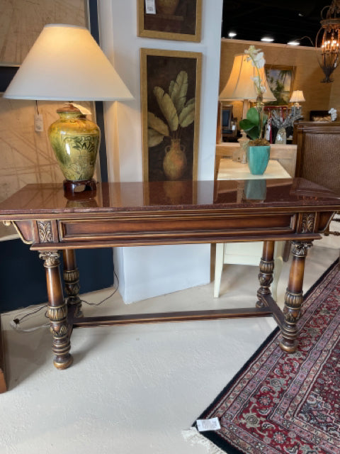 *CONSOLE CARVED WOOD WITH A GRANITE TOP
