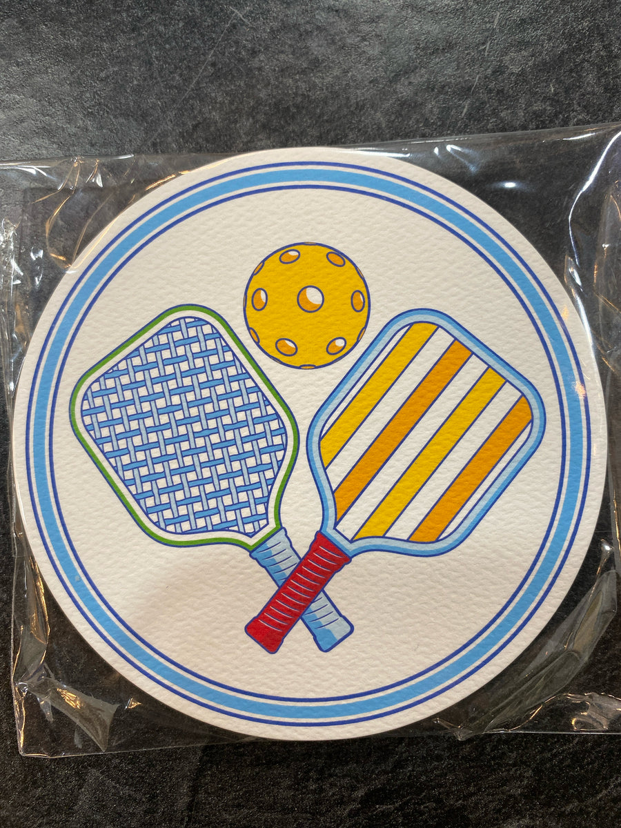 PAPER ROUND COASTERS PICKLEBALL PADDLES