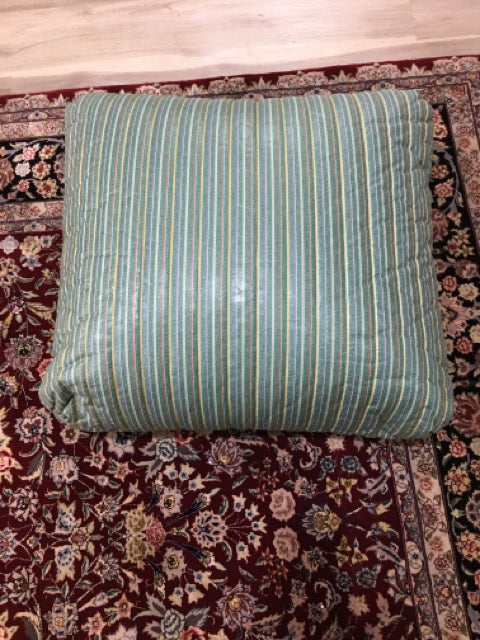 CUSTOM PILLOW GREEN WITH MULTI COLORED STRIPES