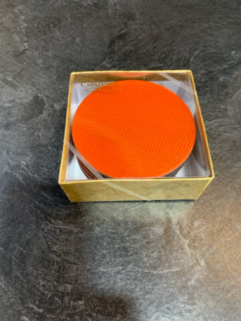 COASTER SET ORANGE LIZARD ROUND