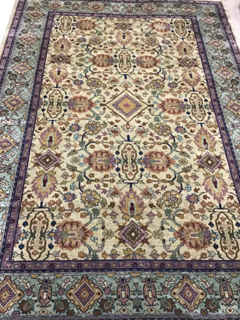 AREA RUG GOLD MAUVE AND GREEN
