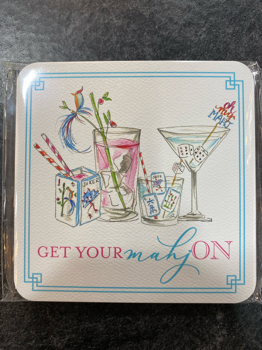 PAPER SQUARE COASTERS GET YOURE MAHJON ON