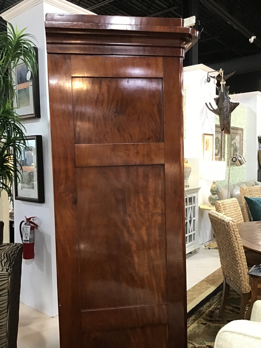 BIEDERMEIER ARMOIRE MAHOGANY  WITH TWO DOORS CIRCA 1840