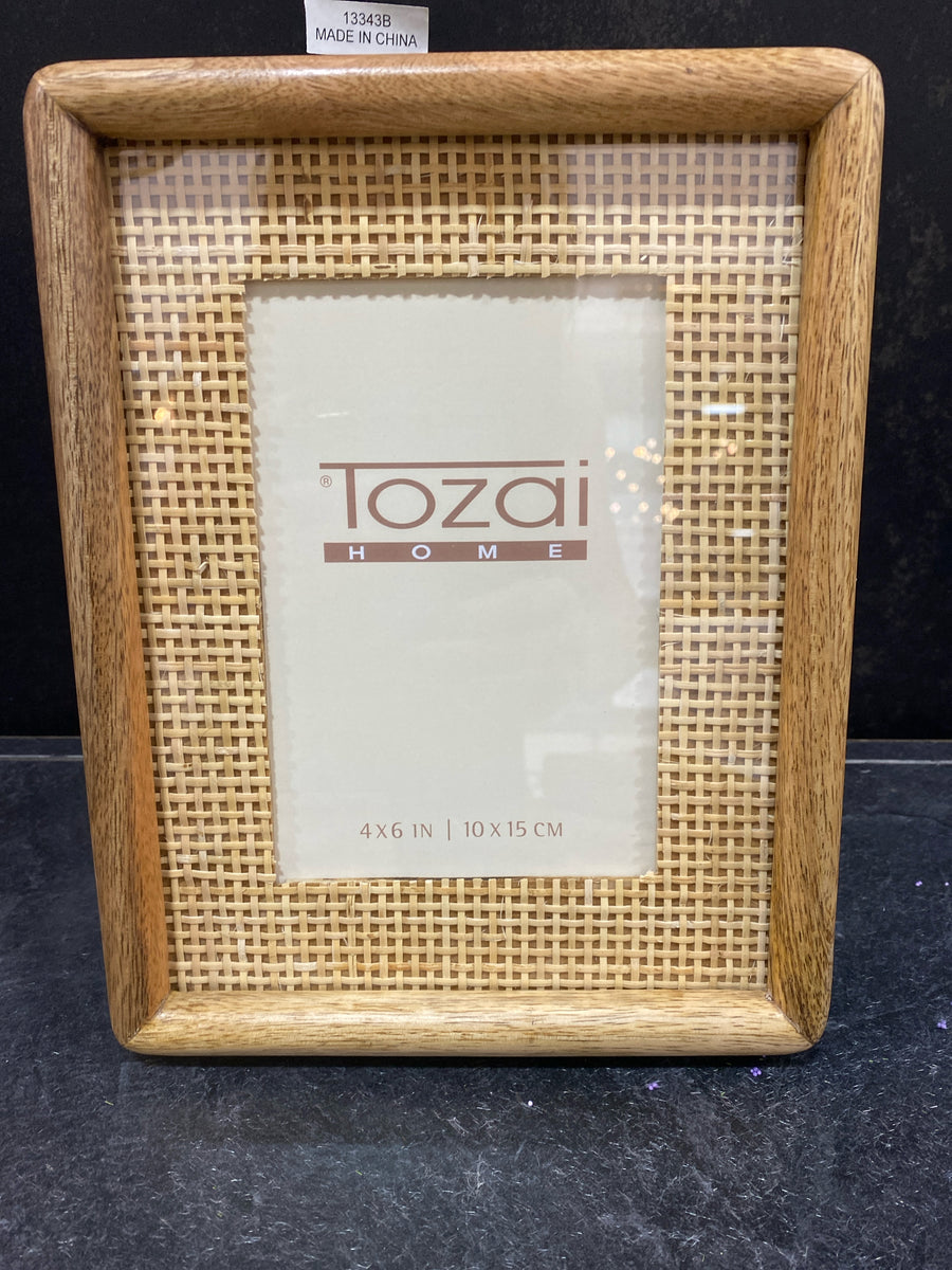 4" x 6" CANE AND WOOD FRAME