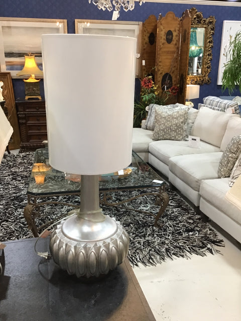 TABLE LAMP PAINTED SILVER