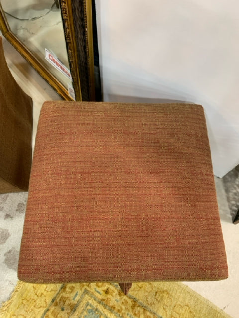 PALECEK OTTOMAN RUST COLORED FABRIC