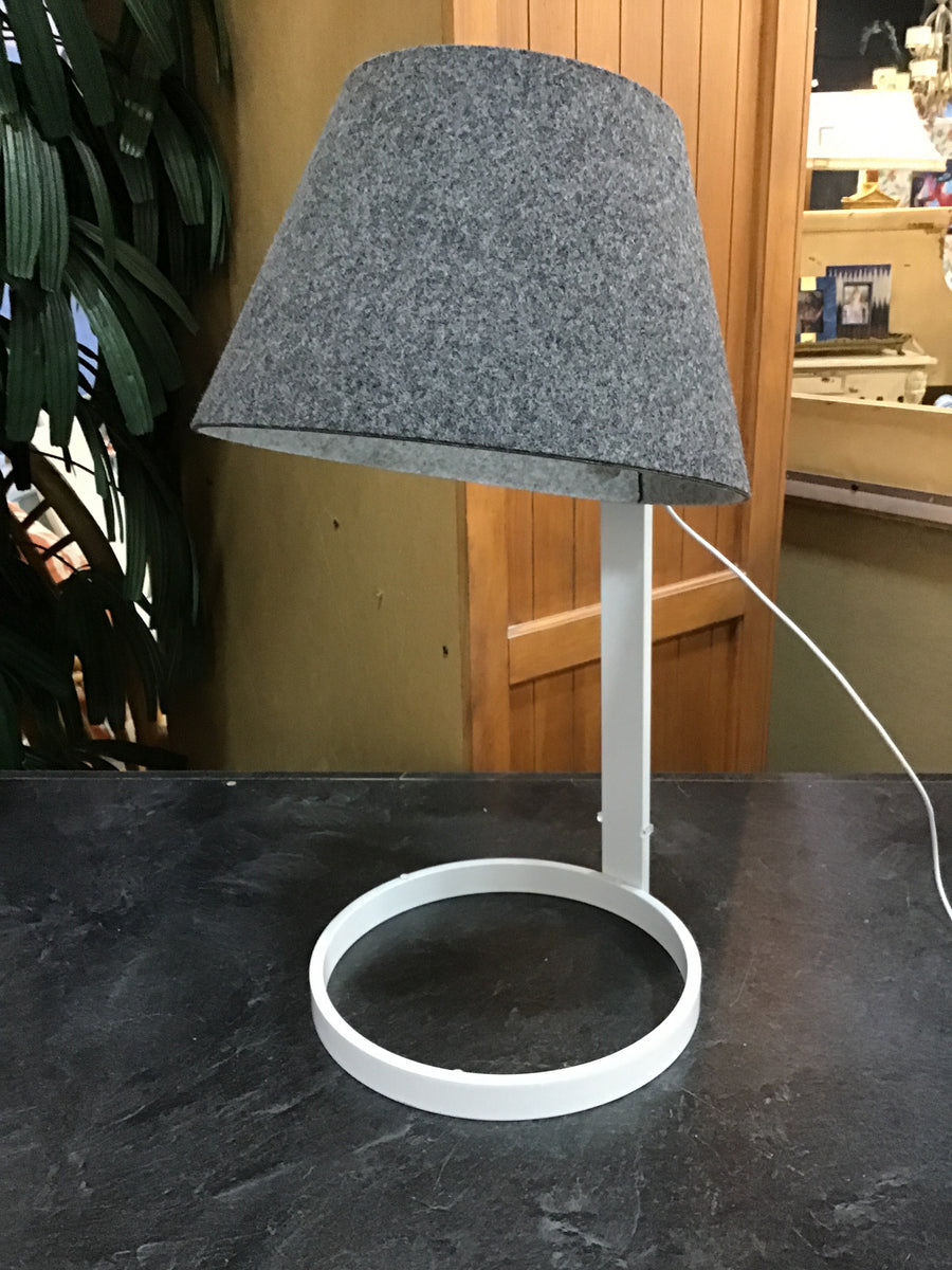 PABLO TABLE LAMP WHITE WITH GREY SHADE