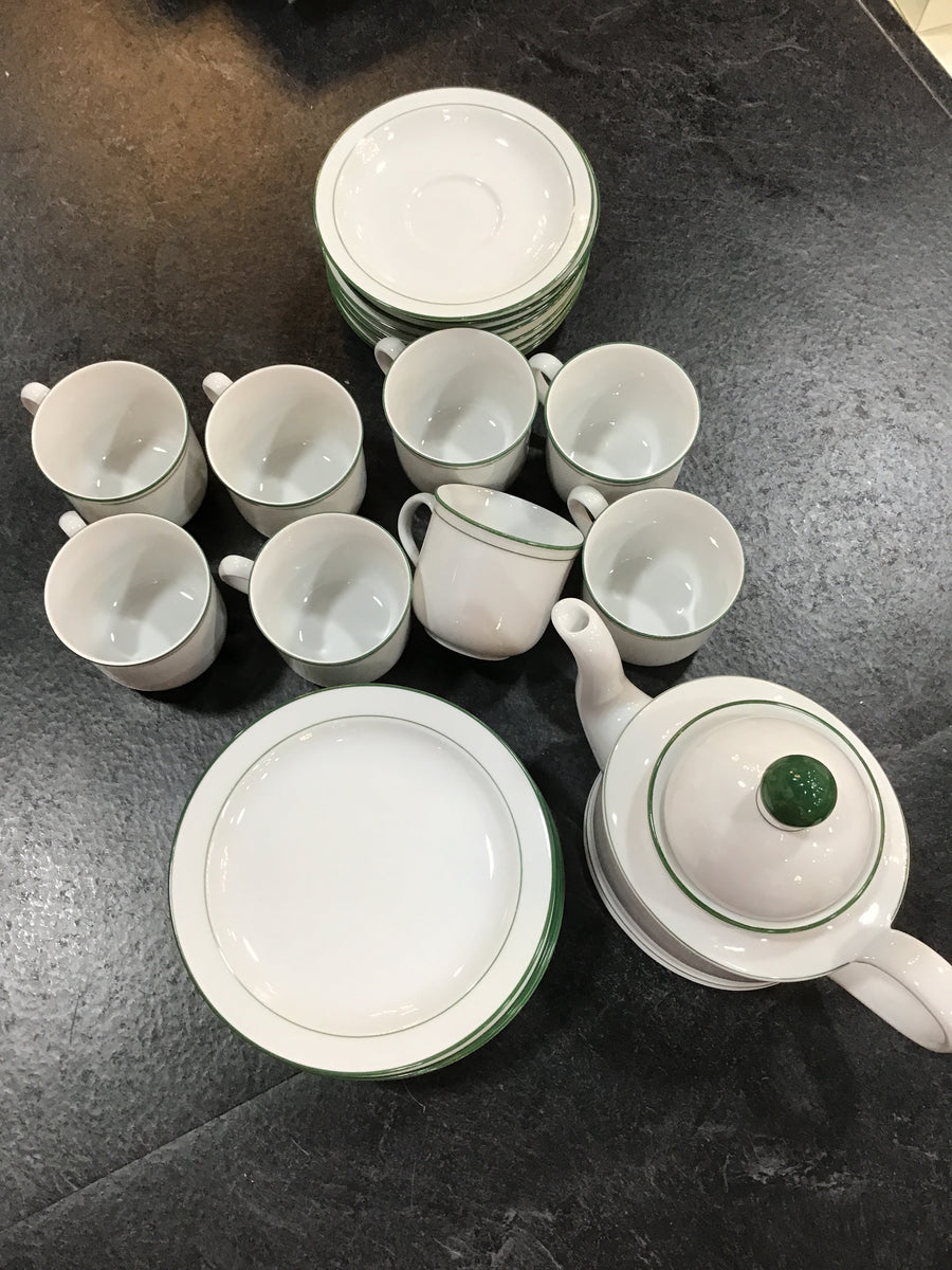 SELTMAN WEIDEN TEA POT WITH CUPS SAUCERS AND DESSERT PLATES